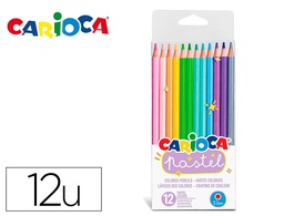 [43309] LAPICES DE COLORES CARIOCA BI COLOR PASTEL TRIANGULAR MINA 3,3 MM BLISTER DE 12 UNIDADES COLORES SURTIDOS
