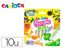 [42989] ROTULADOR CARIOCA PERFUMADO PUNTA MAXI LAVABLE CAJA DE 10 UNIDADES COLORES SURTIDOS