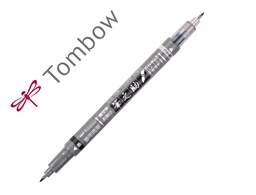 [WS-TBS] ROTULADOR TOMBOW FUDENOSUKE TINTA BASE DE AGUA DOBLE PUNTA BLANDA COLOR GRIS/NEGRO