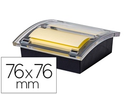 [KF11398] SOPORTE BLOC DE NOTAS ADHESIVAS QUITA Y PON Q-CONNECT ZIGZAG COLOR NEGRO CON 1 BLOC 76X76 MM