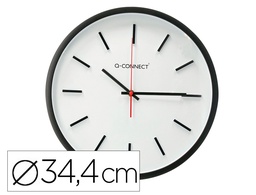 [KF16951] RELOJ Q-CONNECT DE PARED DE PLASTICO REDONDO 34,4 CM MOVIMIENTO SILENCIOSO COLOR NEGRO