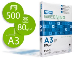 [FT04] PAPEL FOTOCOPIADORA GREENING DIN A3 80 GRAMOS PAQUETE DE 500 HOJAS