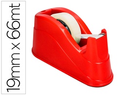 [KF11390] PORTARROLLO SOBREMESA Q-CONNECT PLASTICO PARA CINTAS DE 66 MT COLOR ROJO 220X100X70 MM