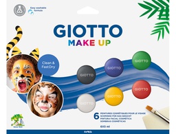 [F476300] SET GIOTTO MAKE UP PINTURA FACIAL 6 BOTES 5 ML COLORES CLASICOS