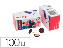 [7PIOLMA.20] CHINCHETA LISMANIA OFFICE COLOR MARRON CAJA DE 100 UNIDADES
