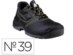 [JET3SPNO39] ZAPATOS DE SEGURIDAD DELTAPLUS PIEL CRUPON PIGMENTADA SUELA PU BI DENSIDAD COLOR NEGRO TALLA 39