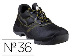 [JET3SPNO36] ZAPATOS DE SEGURIDAD DELTAPLUS PIEL CRUPON PIGMENTADA SUELA PU BI DENSIDAD COLOR NEGRO TALLA 36