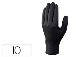 [V1450B10010] GUANTES DE NITRILO DELTAPLUS NO EMPOLVADO DESECHABLE TALLA 10 COLOR NEGRO CAJA DE 100 UNIDADES