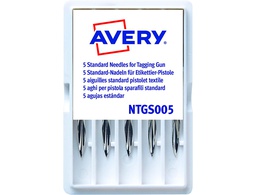 [NTGS005] REPUESTO DE AGUJA AVERY CORTA ESTANDAR BASE PLASTICO PARA PISTOLA DE NAVETES TGS005 CAJA DE 5 UNIDADES