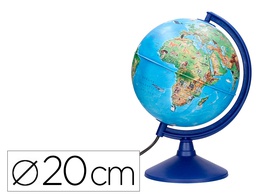 [GL05] GLOBO TERRAQUEO LIDERPAPEL CON LUZ FISICO Y POLITICO CON ANIMALES DIAMETRO 20 CM