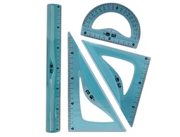 [JG06] JUEGO ESCUADRA 20 CM CARTABON 18 CM REGLA 30 CM Y SEMICIRCULO 10 CM LIDERPAPEL ECOUSE 100% PET RECICLADO