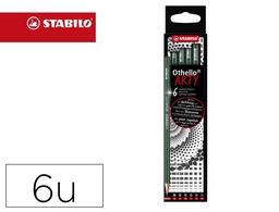[282/6-21-3-20] LAPICES DE GRAFITO STABILO OTHELLO ARTY LINE ESTUCHE CARTON DE 6 UNIDADES DUREZAS SURTIDAS