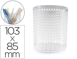 [12624] CUBILETE PORTALAPICES PLASTIFORTE TRANSPARENTE ORGANIZER REDONDO Nº6 DIAMETRO 85 MM ALTO 103 MM