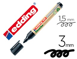 [28-01] ROTULADOR EDDING 28 PARA PIZARRA BLANCA ECOLINE 90% RECICLADO COLOR NEGRO PUNTA REDONDA 1,5-3 MM RECARGABLE