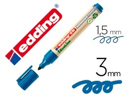 [28-03] ROTULADOR EDDING 28 PARA PIZARRA BLANCA ECOLINE 90% RECICLADO COLOR AZUL PUNTA REDONDA 1,5-3 MM RECARGABLE
