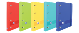 [400146174] CARPETA CON RECAMBIO OXFORD EUROPEANBINDER LIVE&amp;GO DIN A4+POLYFOAM 4 ANILLAS 35 MM CUADRO 5 MM COLORES SURTIDOS