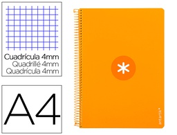 [KB39] CUADERNO ESPIRAL A4 ANTARTIK TAPA DURA 80H 90GR CUADRO 4MM CON MARGEN COLOR MOSTAZA