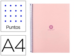 [KB52] CUADERNO ESPIRAL A4 MICRO ANTARTIK DOTS TAPA FORRADA 80H 90 GR RAYADO PUNTOS 1 BANDA 4 TALADROS ROSA