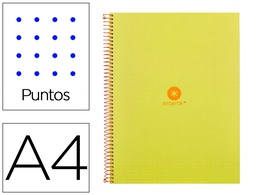 [KB49] CUADERNO ESPIRAL A4 MICRO ANTARTIK DOTS TAPA FORRADA 80H 90 GR RAYADO PUNTOS 1 BANDA 4 TALADROS AMARILLO