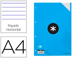 [RX12] RECAMBIO ANTARTIK A4 100 HOJAS 100G/M2 RAYADO HORIZONTAL 4 TALADROS BANDAS DE 5 COLORES