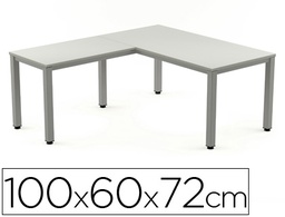 [2107AD02] ALA PARA MESA ROCADA SERIE EXECUTIVE 60X 100 CM DERECHA O IZQUIERDA ACABADO AD02 ALUMINIO/ GRIS