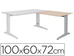 [2102AC01] ALA PARA MESA ROCADA SERIE METAL 60X 100 CM DERECHA O IZQUIERDA ACABADO AC01 ALUMINIO/ HAYA