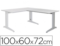 [2102AC02] ALA PARA MESA ROCADA SERIE METAL 60X 100 CM DERECHA O IZQUIERDA ACABADO AC02 ALUMINIO/ GRIS