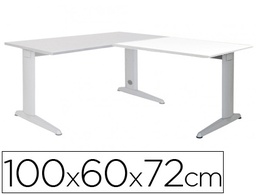 [2102AC04] ALA PARA MESA ROCADA SERIE METAL 60X 100 CM DERECHA O IZQUIERDA ACABADO AC04 ALUMINIO/ BLANCO