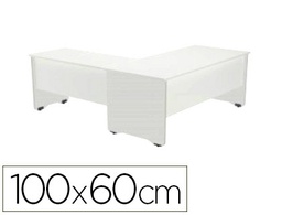 [2102AW04V24] ALA PARA MESA ROCADA SERIE WORK 100X60 CM DERECHA O IZQUIERDA ACABADO AW04 BLANCO/BLANCO