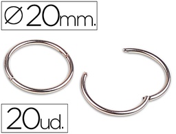 [AN06] ANILLA BISAGRA LIDERPAPEL NIQUELADA N.1 DIAMETRO 20 MM CAJA DE 20 UNIDADES