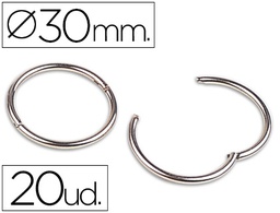 [AN02] ANILLA BISAGRA LIDERPAPEL NIQUELADA N.2 DIAMETRO 30 MM CAJA DE 20 UNIDADES