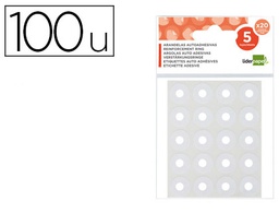 [AA01] ARANDELA AUTOADHESIVA LIDERPAPEL BLANCA BLISTER DE 100 UNIDADES