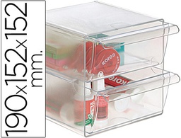 [6702 CS TP] ARCHICUBO ARCHIVO 2000 2 CAJONES ORGANIZADOR MODULAR PLASTICO 190X150X150 MM INCLUYE 2 CLIPS DE SUJECION