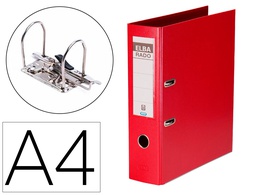 [100022630] ARCHIVADOR DE PALANCA ELBA CARTON FORRADO DIN A4 ROJO LOMO DE 80 MM RADO PLAST
