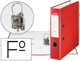 [42301] ARCHIVADOR DE PALANCA ESSELTE CARTON FORRADO PVC FOLIO LOMO DE 75 MM CON RADO ROJO