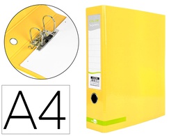 [AZ36] ARCHIVADOR DE PALANCA LIDERPAPEL A4 COLOR SYSTEM FORRADO SIN RADO LOMO 80MM AMARILLO COMPRESOR METALICO