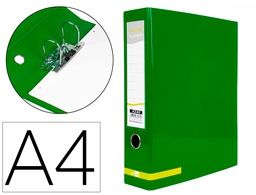 [AZ40] ARCHIVADOR DE PALANCA LIDERPAPEL A4 COLOR SYSTEM FORRADO SIN RADO LOMO 80MM VERDE COMPRESOR METALICO