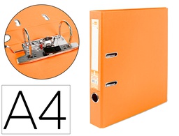 [AY17] ARCHIVADOR DE PALANCA LIDERPAPEL A4 DOCUMENTA FORRADO PVC CON RADO LOMO 52MMNARANJA COMPRESOR METALICO