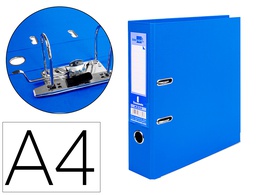 [AZ24] ARCHIVADOR DE PALANCA LIDERPAPEL A4 DOCUMENTA FORRADO PVC CON RADO LOMO 75MM AZUL COMPRESOR METALICO