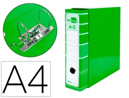 [AZ17] ARCHIVADOR DE PALANCA LIDERPAPEL A4 FILING SYSTEM FORRADO SIN RADO LOMO 80MM VERDE CON CAJA Y COMPRESOR METALICO