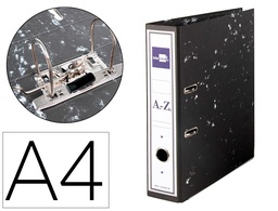 [AZ48] ARCHIVADOR DE PALANCA LIDERPAPEL CARTON FORRADO DIN A4 JASPEADO NEGRO SIN CAJA-CON RADO MECANISMO 75MM