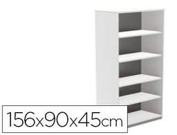 [1055AW04V24] ARMARIO ROCADA CON CUATRO ESTANTES SERIE STORE 156X90X45 CM ACABADO AW04 BLANCO/BLANCO
