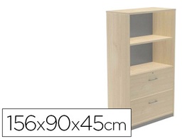 [1056AA01V24] ARMARIO ROCADA CON DOS ESTANTES Y DOS CAJONES INFERIORES SERIE STORE 156X90X45 CM ACABADO AA01