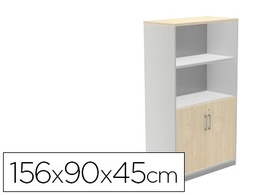 [1057AN04V24] ARMARIO ROCADA CON DOS ESTANTES Y DOS PUERTAS INFERIORES SERIE STORE 156X90X45 CM ACABADO AN04