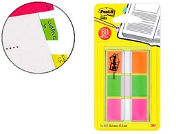 [680-OLP-EU] BANDERITAS SEPARADORAS POST-IT INDEX 680 NARANJA LIMA Y ROSA DISPENSADOR FUNDA 3X20