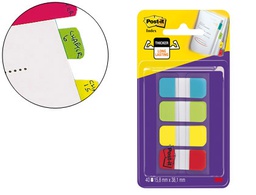 [676-ALYR-EU] BANDERITAS SEPARADORAS RIGIDAS DISPENSADOR 4 COLORES AMARILLO AZUL LIMA Y ROJO POST-IT INDEX 676-ALYR-EU
