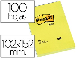 [FT510010612] BLOC DE NOTAS ADHESIVAS QUITA Y PON POST-IT 102X152 MM CON 100 HOJAS 659
