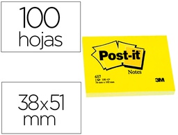 [7100290163/ FT510058488] BLOC DE NOTAS ADHESIVAS QUITA Y PON POST-IT 38X51 MM CON 100 HOJAS 653E