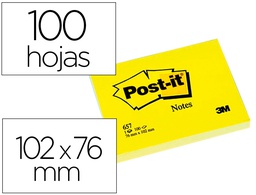 [7100290168] BLOC DE NOTAS ADHESIVAS QUITA Y PON POST-IT 76X102 MM CON 100 HOJAS 657