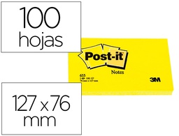 [7100290165/FT500072861] BLOC DE NOTAS ADHESIVAS QUITA Y PON POST-IT 76X127 MM CON 100 HOJAS 655
